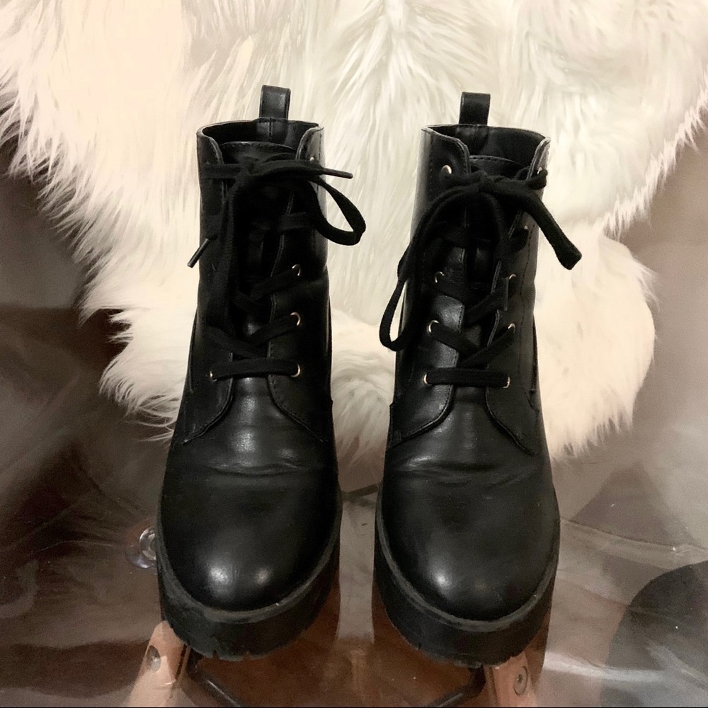 Heeled Combat Boots